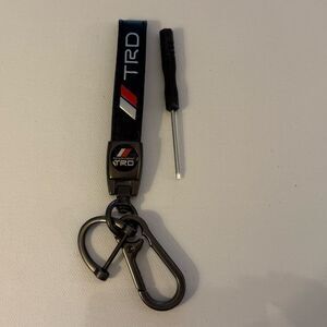 Toyota TRD Key Fob Keychain in Black Leather with Logo NWT